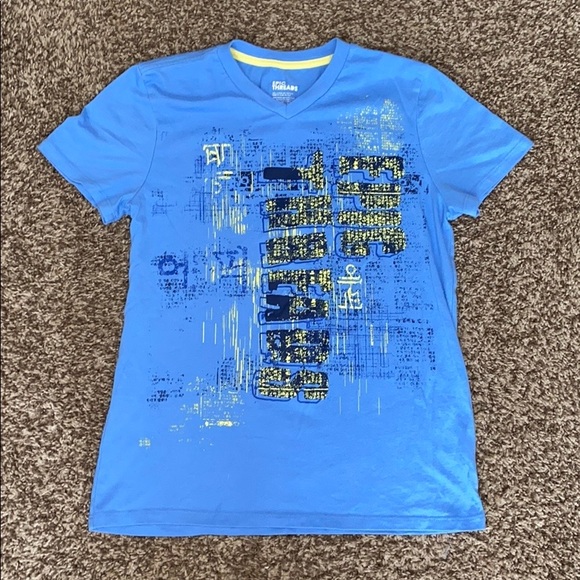 Epic Threads Boys Youth White V-Neck Tee Shirt New XL